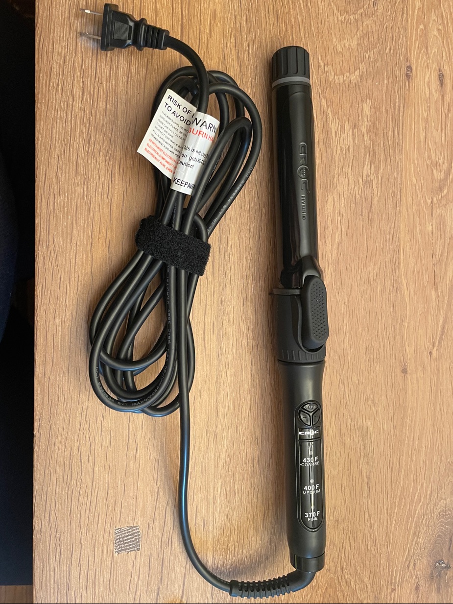 Black Croc Single Pass Curling Iron Black